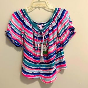 NWT Lilly Pulitzer blouse in Sandy Shell Stripe Size Small